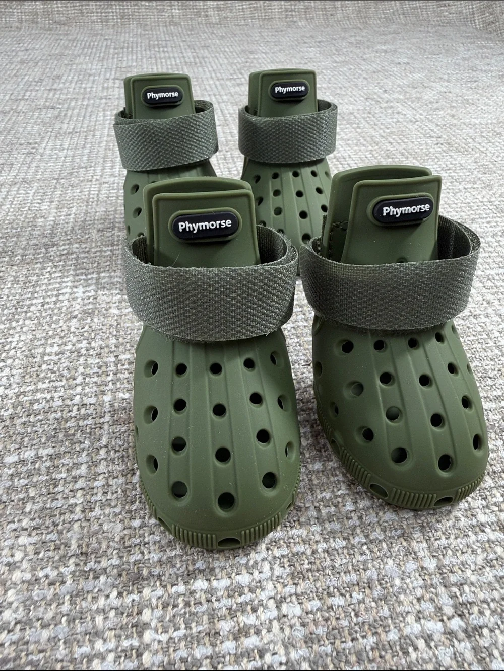 Olive green Phymorse Dog Shoes for Hot Pavement - Blue Box